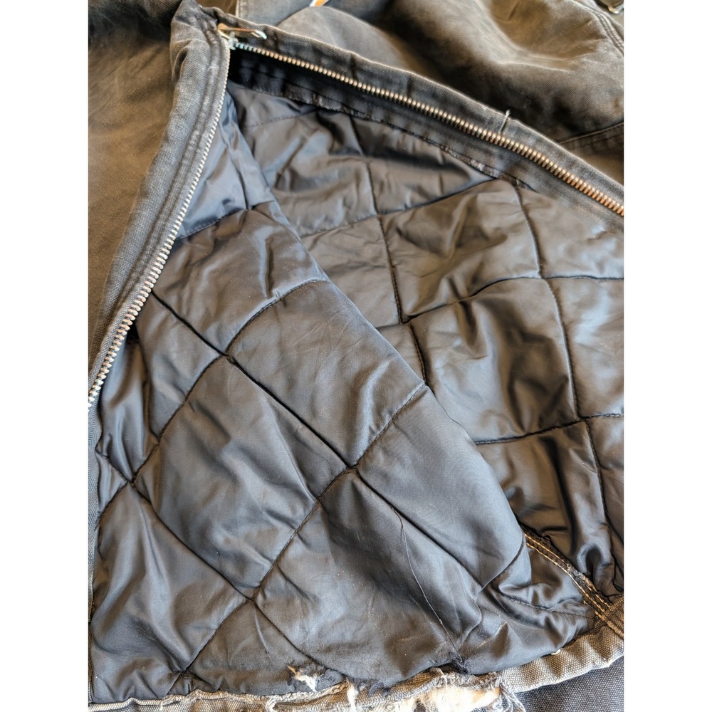 Vtg Carhartt Black Duck Insulated Overalls Double Knee 48-50 Distressed Workwear - Picture 15 of 16